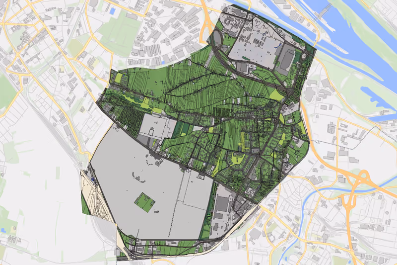Kartenvorschau des Bodenverbrauchs der KG Kaiserebersdorf