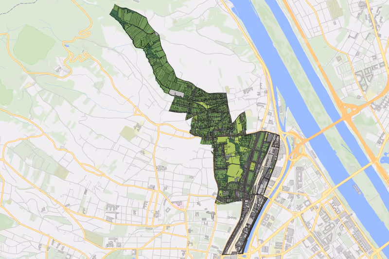 Kartenvorschau des Bodenverbrauchs der KG Heiligenstadt