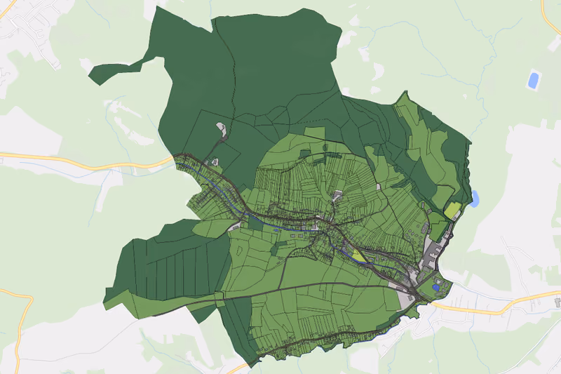 Kartenvorschau des Bodenverbrauchs der KG Gugging