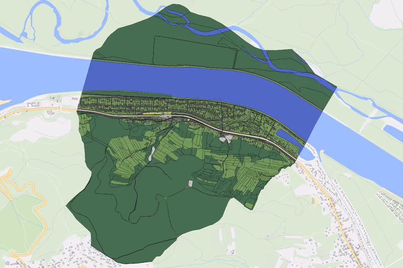 Kartenvorschau des Bodenverbrauchs der KG Höflein an der Donau