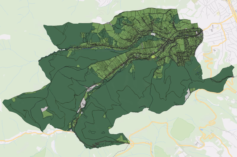 Kartenvorschau des Bodenverbrauchs der KG Weidling