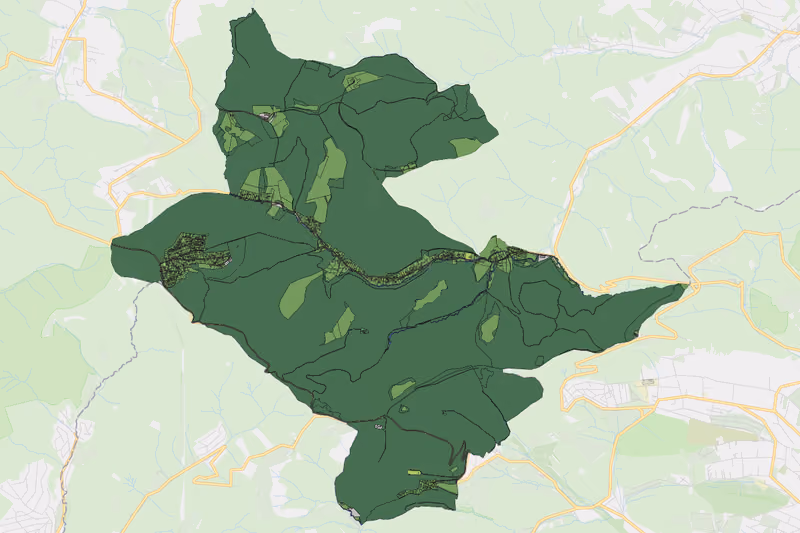 Kartenvorschau des Bodenverbrauchs der KG Weidlingbach