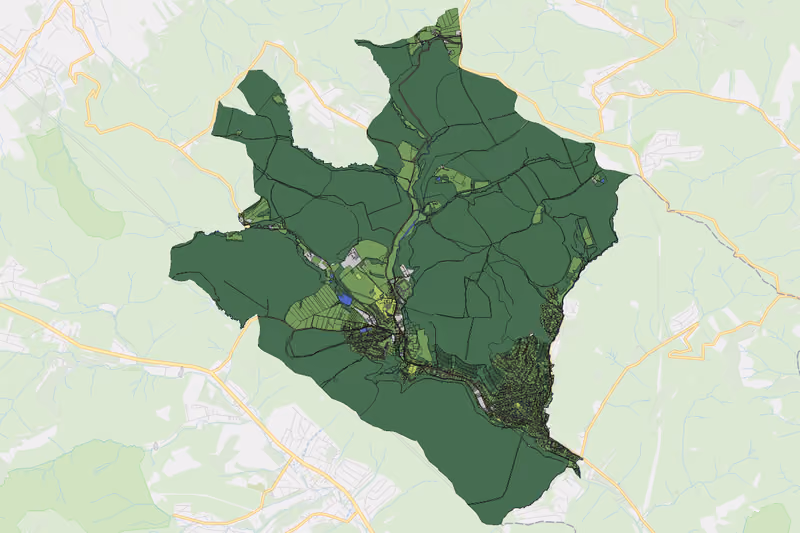 Kartenvorschau des Bodenverbrauchs der KG Mauerbach