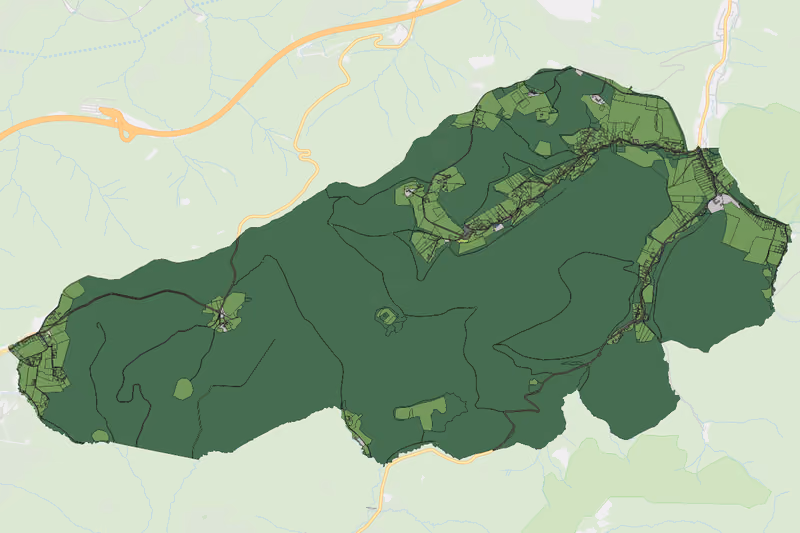 Kartenvorschau des Bodenverbrauchs der KG Pfalzau