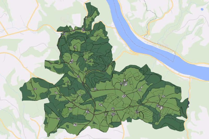 Kartenvorschau des Bodenverbrauchs der KG Berghof