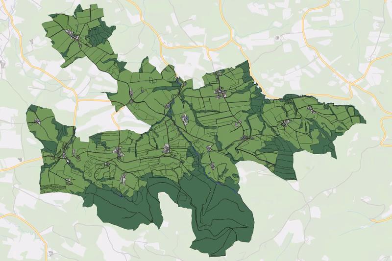 Kartenvorschau des Bodenverbrauchs der KG Kornberg