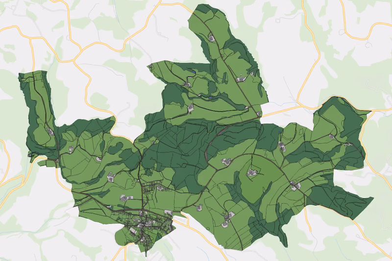 Kartenvorschau des Bodenverbrauchs der KG Neustadtl