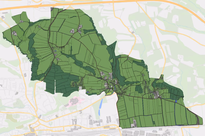 Kartenvorschau des Bodenverbrauchs der KG Preinsbach