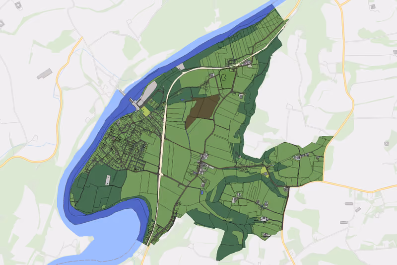 Kartenvorschau des Bodenverbrauchs der KG Dorf an der Enns