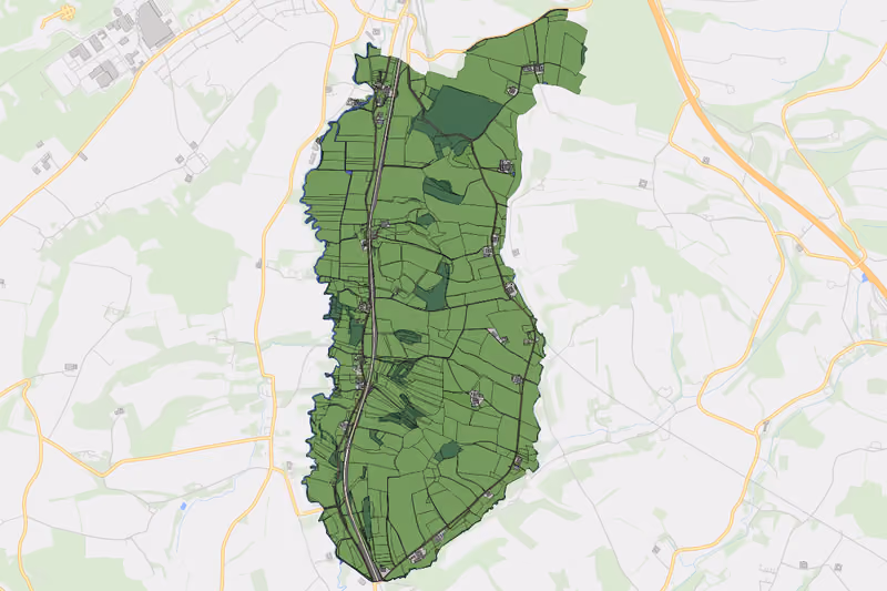 Kartenvorschau des Bodenverbrauchs der KG Hofkirchen