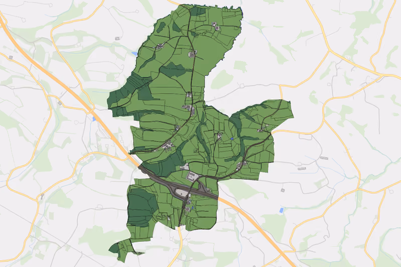Kartenvorschau des Bodenverbrauchs der KG Radhof