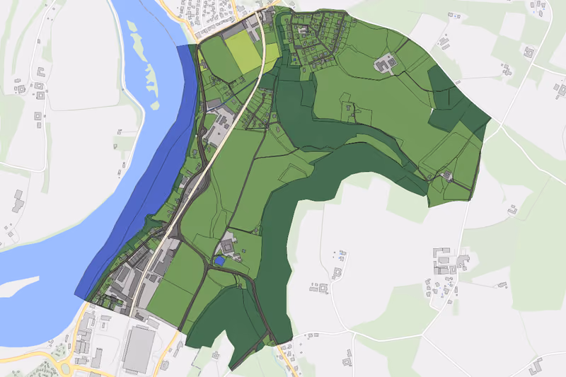 Kartenvorschau des Bodenverbrauchs der KG Ramingdorf