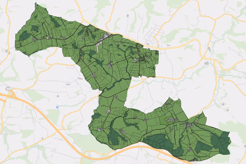 Kartenvorschau des Bodenverbrauchs der KG Oberramsau