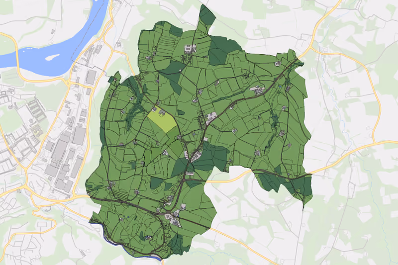 Kartenvorschau des Bodenverbrauchs der KG Wanzenöd
