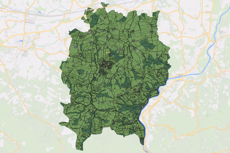 Kartenvorschau des Bodenverbrauchs der KG Biberbach