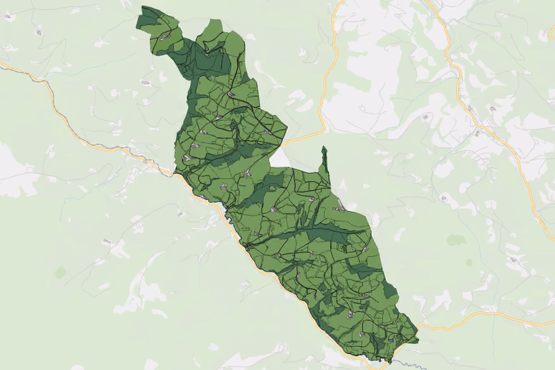 Kartenvorschau des Bodenverbrauchs der KG Hohenreith