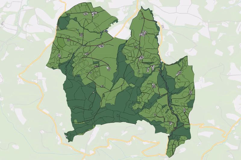 Kartenvorschau des Bodenverbrauchs der KG Schwaig