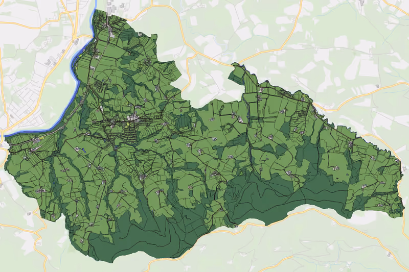 Kartenvorschau des Bodenverbrauchs der KG Allhartsberg