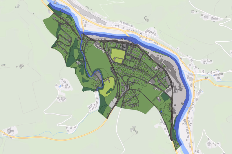 Kartenvorschau des Bodenverbrauchs der KG Böhlerwerk