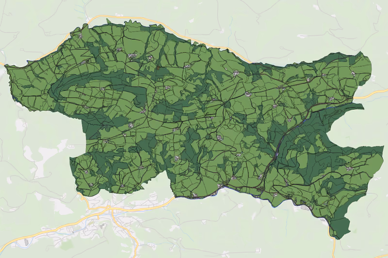 Kartenvorschau des Bodenverbrauchs der KG Haselgraben