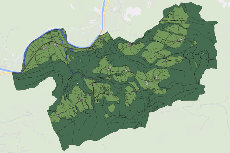 Kartenvorschau des Bodenverbrauchs der KG Königsbergau