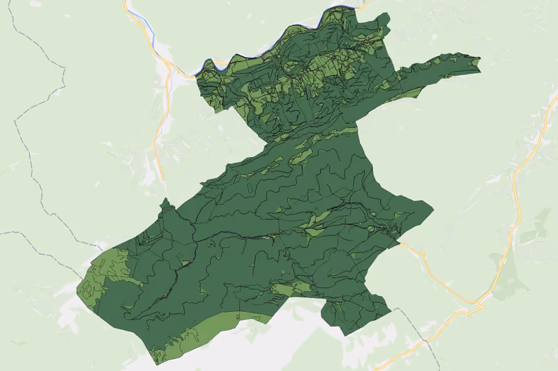 Kartenvorschau des Bodenverbrauchs der KG Oberkirchen