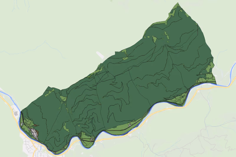 Kartenvorschau des Bodenverbrauchs der KG Oisberg