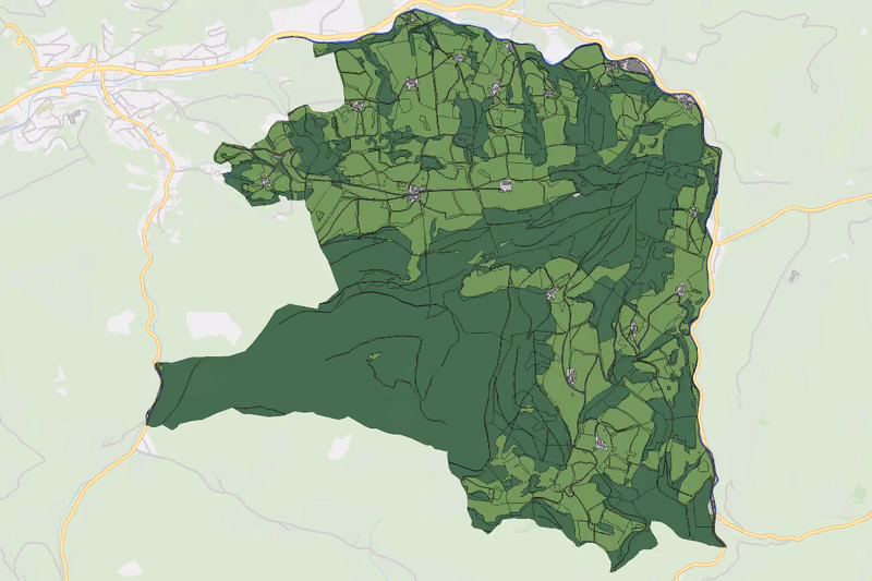 Kartenvorschau des Bodenverbrauchs der KG Prochenberg