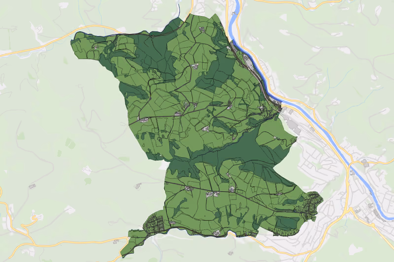 Kartenvorschau des Bodenverbrauchs der KG Rien