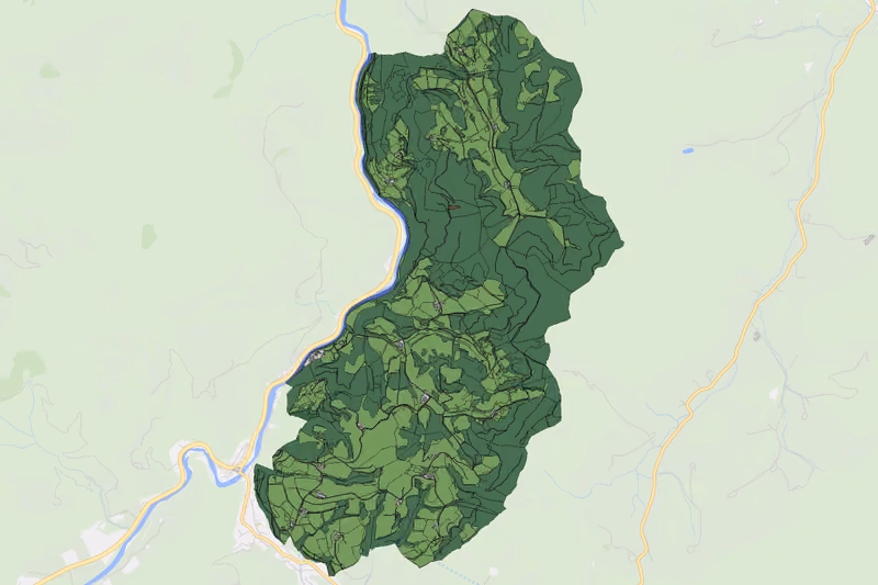 Kartenvorschau des Bodenverbrauchs der KG Schwarzenbach
