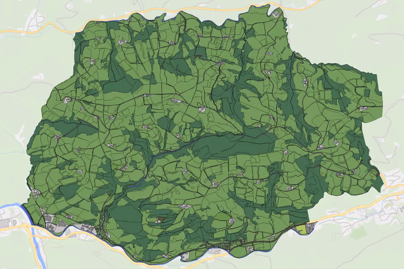 Kartenvorschau des Bodenverbrauchs der KG Schwarzenberg