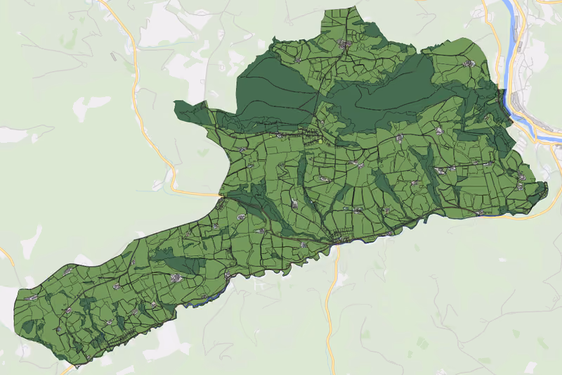 Kartenvorschau des Bodenverbrauchs der KG St. Georgen in der Klaus