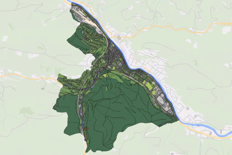 Kartenvorschau des Bodenverbrauchs der KG Waidhofen an der Ybbs