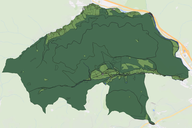 Kartenvorschau des Bodenverbrauchs der KG Glashütten