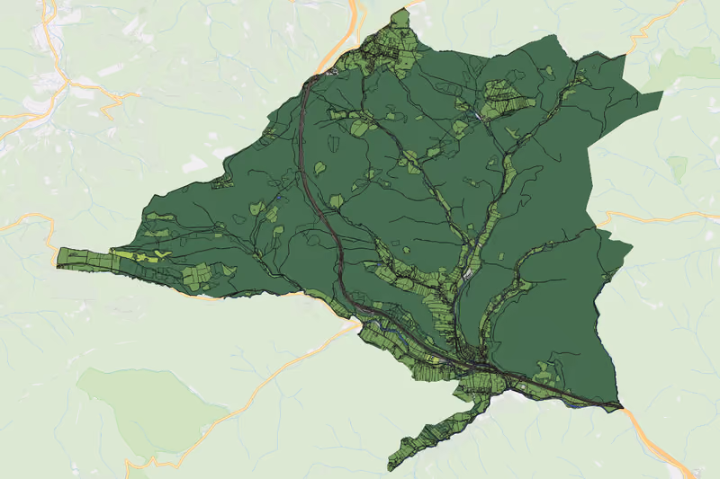 Kartenvorschau des Bodenverbrauchs der KG Klausenleopoldsdorf