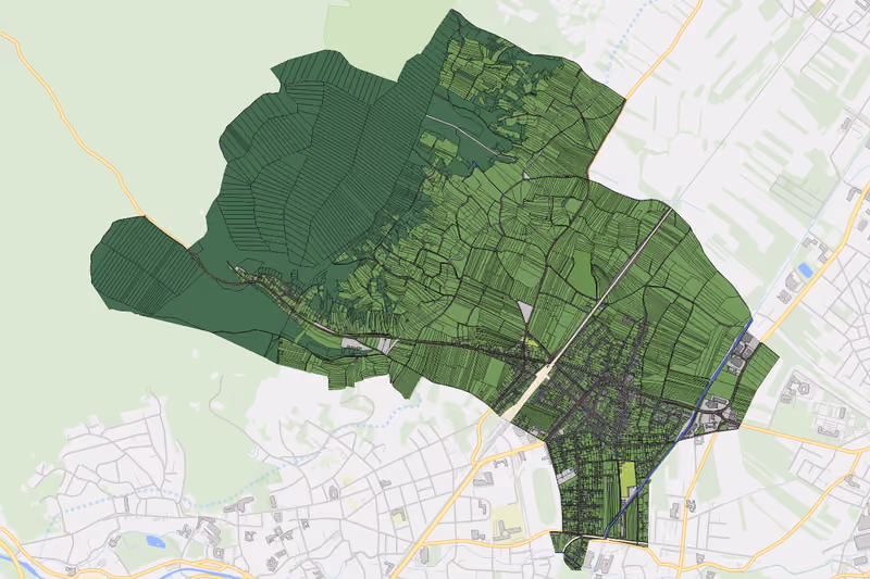 Kartenvorschau des Bodenverbrauchs der KG Pfaffstätten