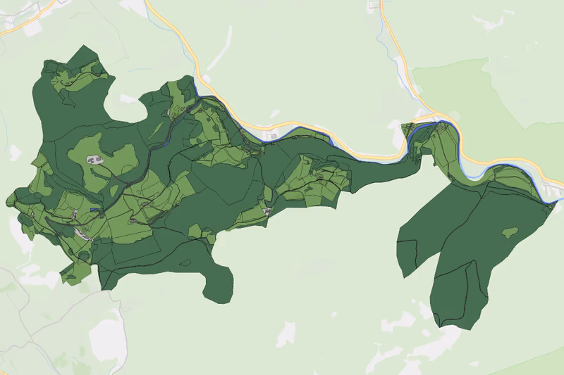 Kartenvorschau des Bodenverbrauchs der KG Schwechatbach