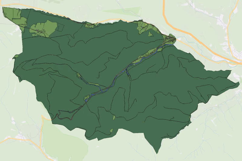 Kartenvorschau des Bodenverbrauchs der KG Kleinmariazellerforst