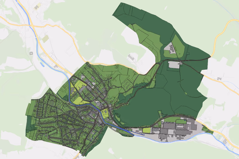 Kartenvorschau des Bodenverbrauchs der KG Berndorf I
