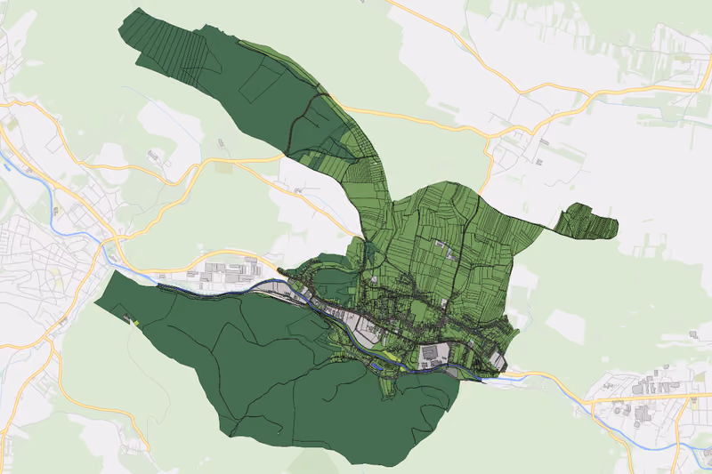 Kartenvorschau des Bodenverbrauchs der KG Berndorf II