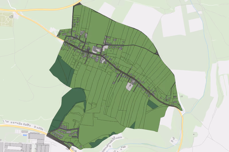 Kartenvorschau des Bodenverbrauchs der KG Berndorf III
