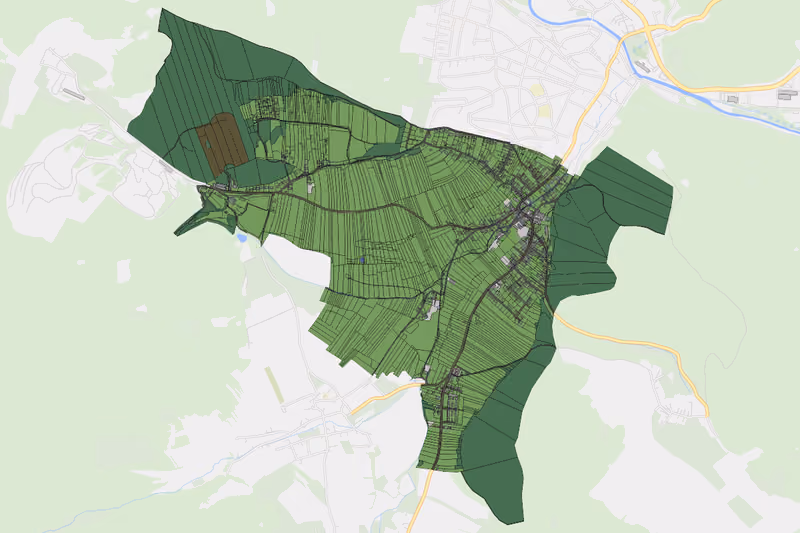 Kartenvorschau des Bodenverbrauchs der KG Berndorf IV