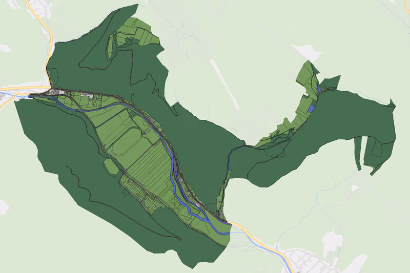 Kartenvorschau des Bodenverbrauchs der KG Fahrafeld