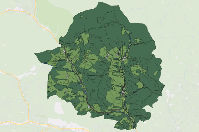 Kartenvorschau des Bodenverbrauchs der KG Kleinmariazell