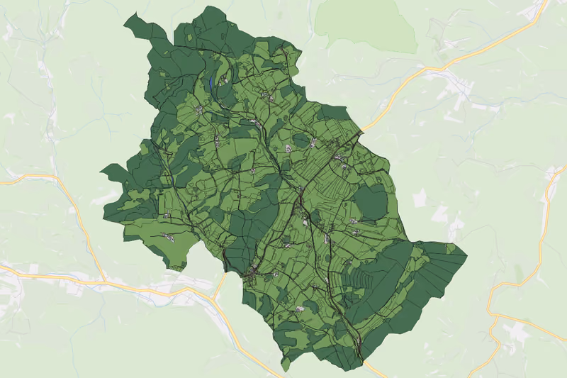 Kartenvorschau des Bodenverbrauchs der KG Nöstach