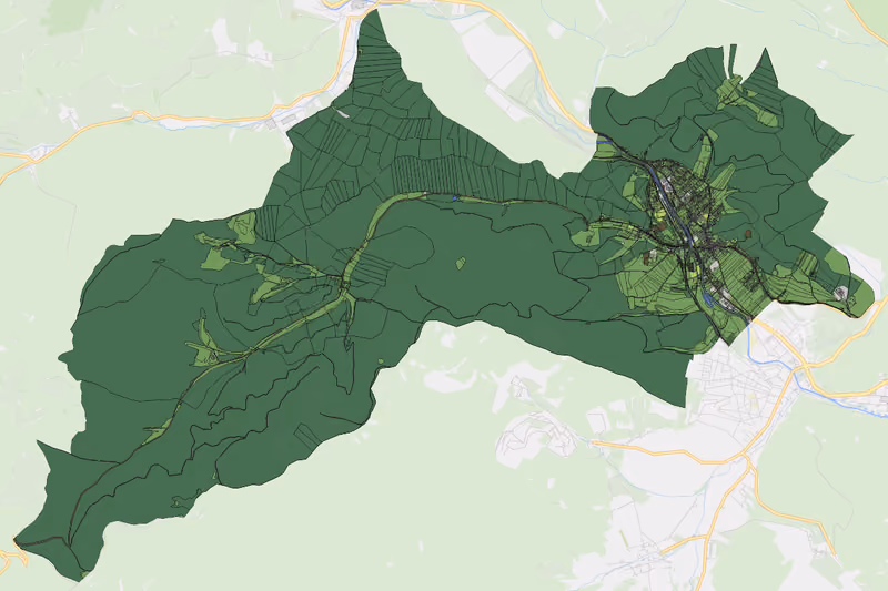 Kartenvorschau des Bodenverbrauchs der KG Pottenstein