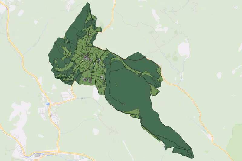 Kartenvorschau des Bodenverbrauchs der KG Schwarzensee