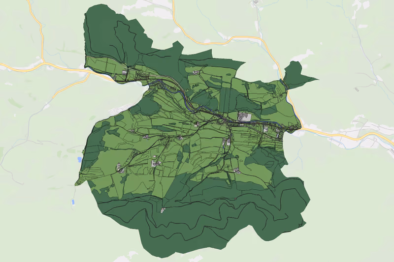 Kartenvorschau des Bodenverbrauchs der KG Thenneberg