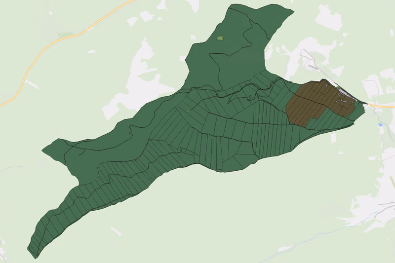Kartenvorschau des Bodenverbrauchs der KG Veitsau