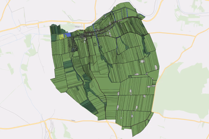 Kartenvorschau des Bodenverbrauchs der KG Prinzendorf